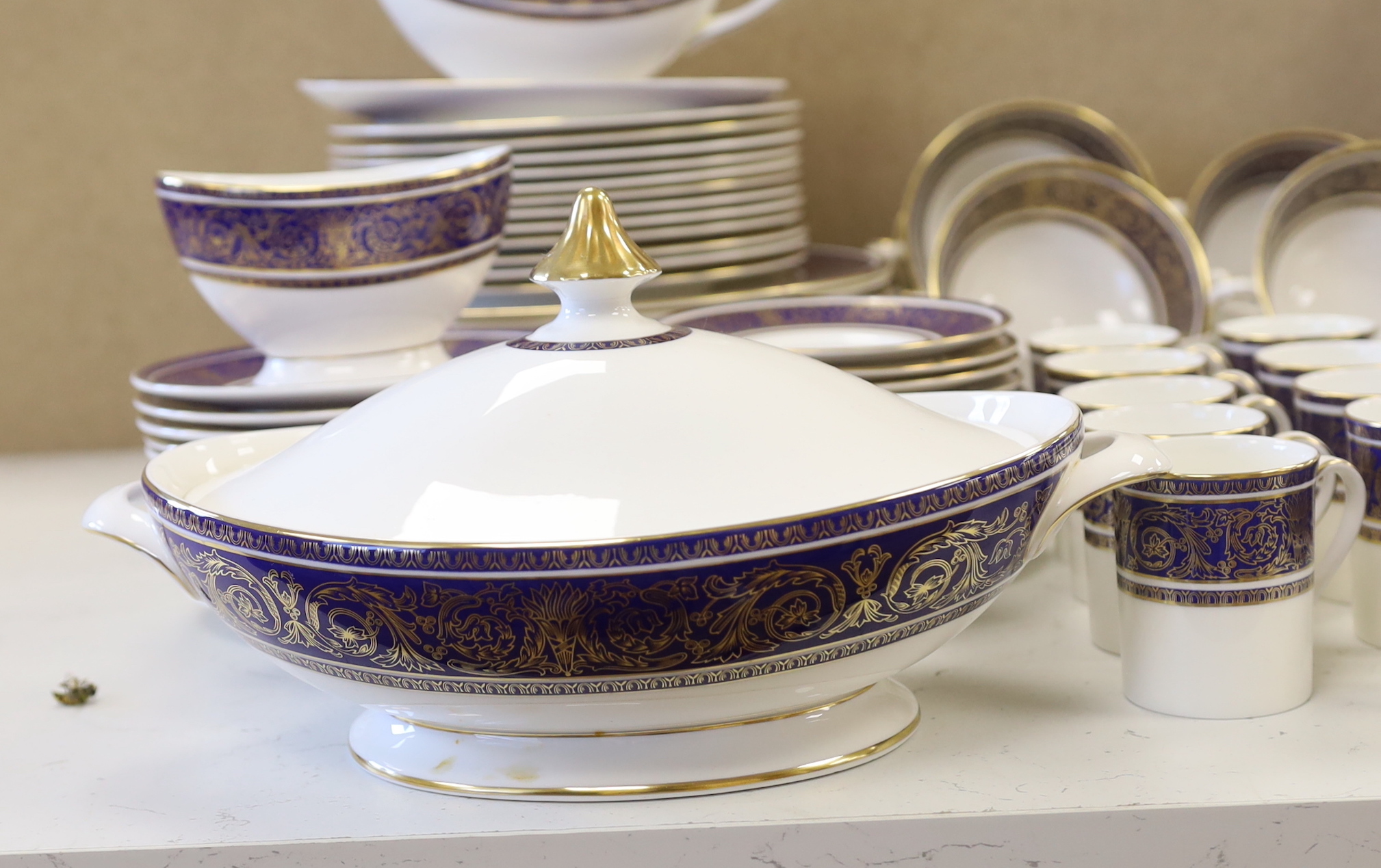 A Royal Doulton ‘Imperial Blue’ dinner and coffee service